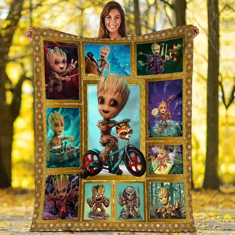 

Groot Baby Fleece Blanket Quilt Guardians Of The Galaxy Fleece Blanket Quilt
