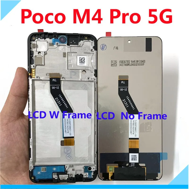 

Original LCD Display For Xiaomi Poco M4 Pro 5G Touch Screen Glass Panel Digitizer Assembly Sensor with Frame Bezel