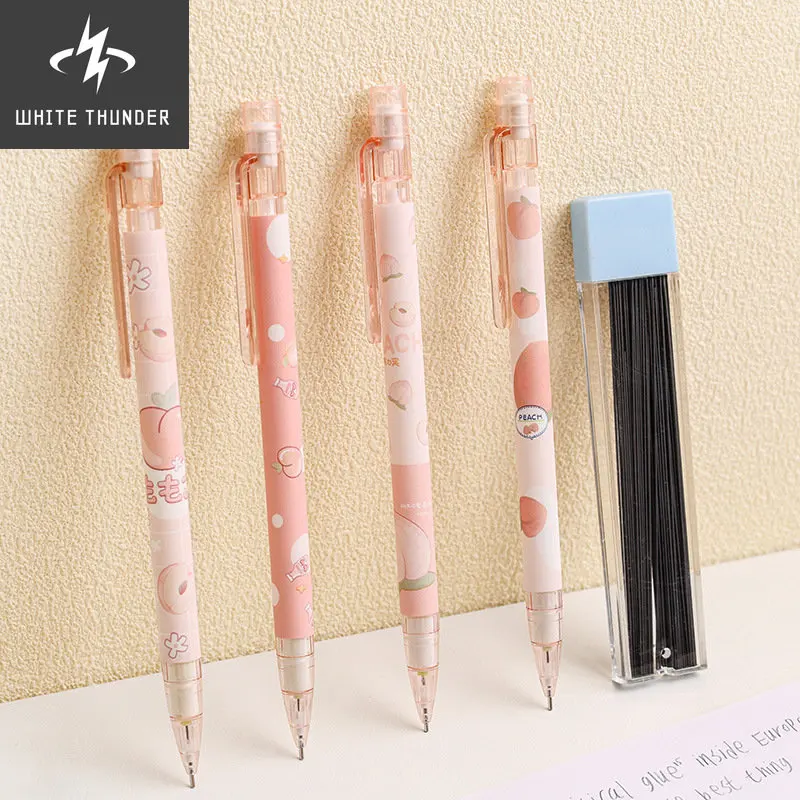

1 Pcs Lytwtw's 0.5mm Honey Peach Cute Press Automatic Mechanical Pencil School Office Supplies Student Stationery Gift Refill