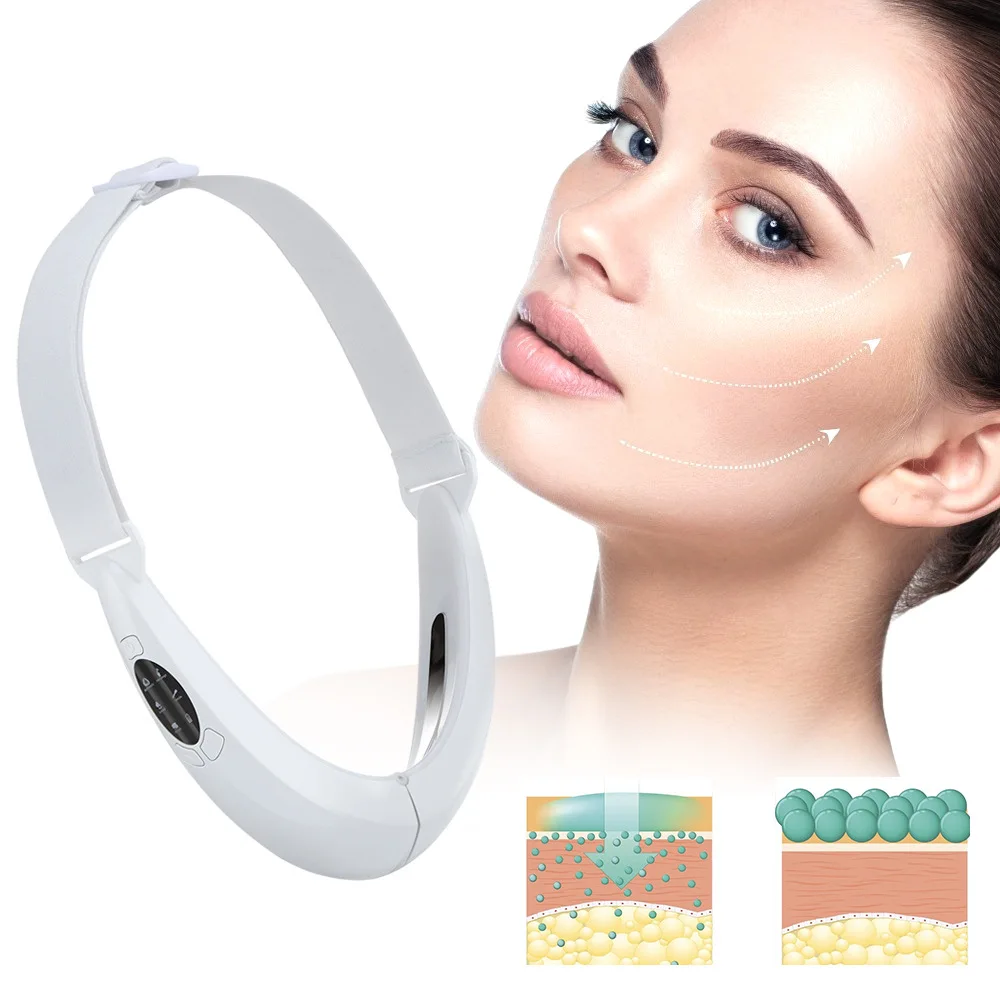 EMS Micro Current RF Face Slimmer Compact Double chin Hot Compress Intelligent Lifting Face Slimmer
