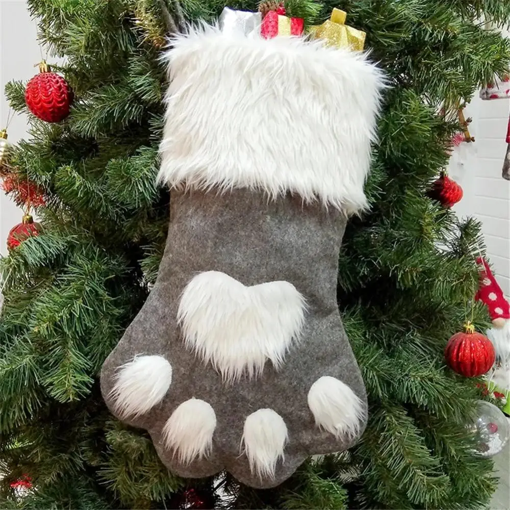 

Креативное Рождественское украшение для дома 2022, Подарочный пакет, Чулки с длинными волосами, в виде собачьих когтей, рождественские носки, ...