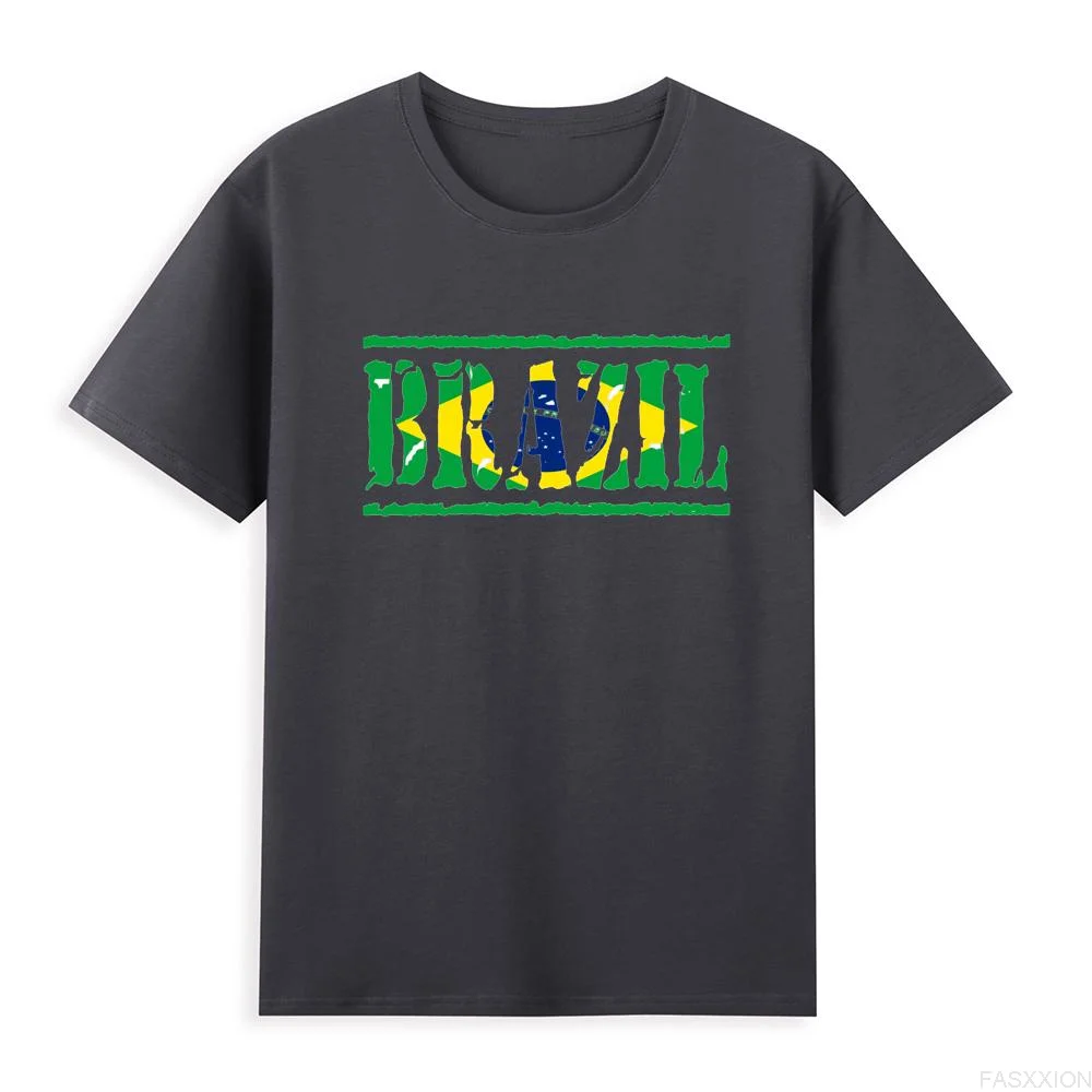 

Brazil Flag Cotton High Quality EU Size top manga harajuku comic men t shirt funny unisex clothing