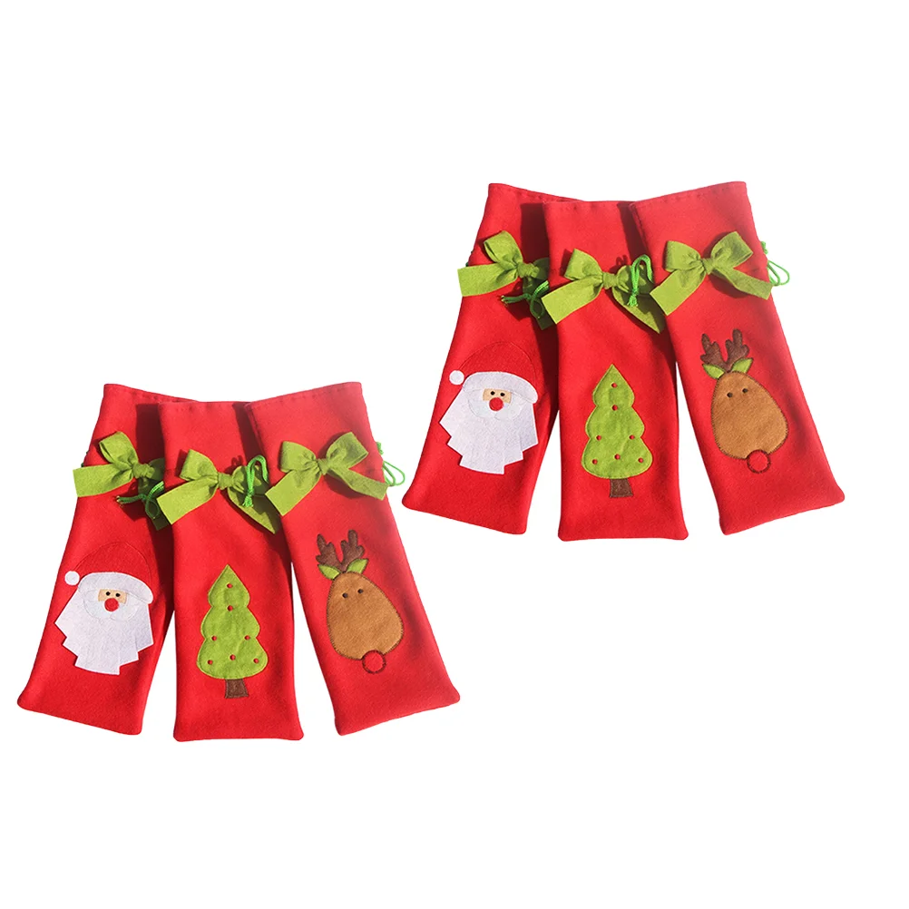 

Bottle Christmasreusable Santa Sleeve Pouch Gift Pants Carrier Cover Snowman Casecovers Decor