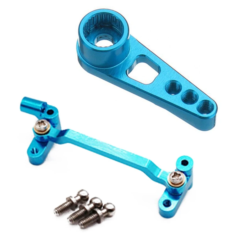 

1 шт. металлический обновленный монтажный блок рулевого цилиндра A969, синий и 1 шт 25T сервопривод для Wltoys A949 Запчасти для радиоуправляемых авт...