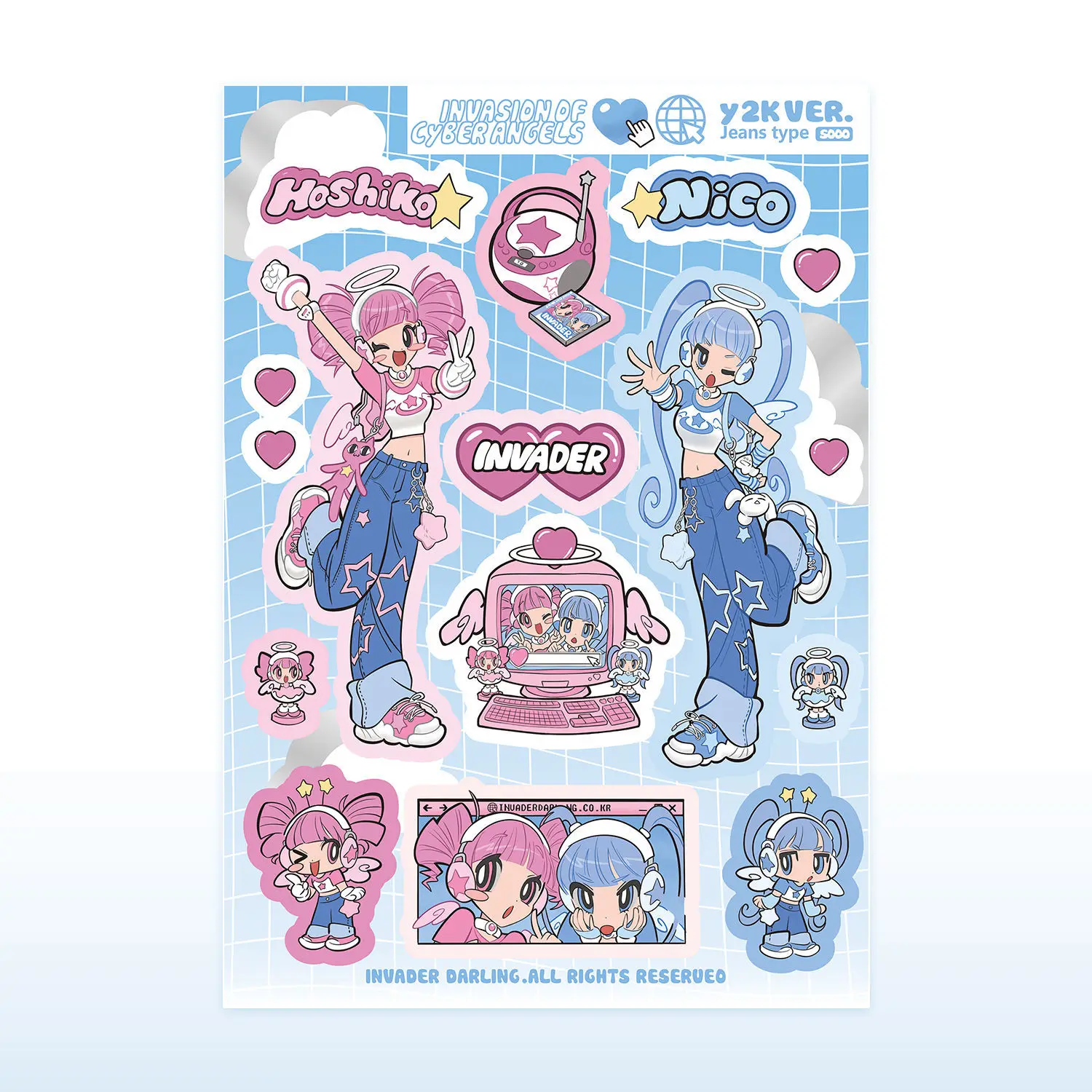 

Korean Flat Character Sticker Y2K Saigao Dopamine