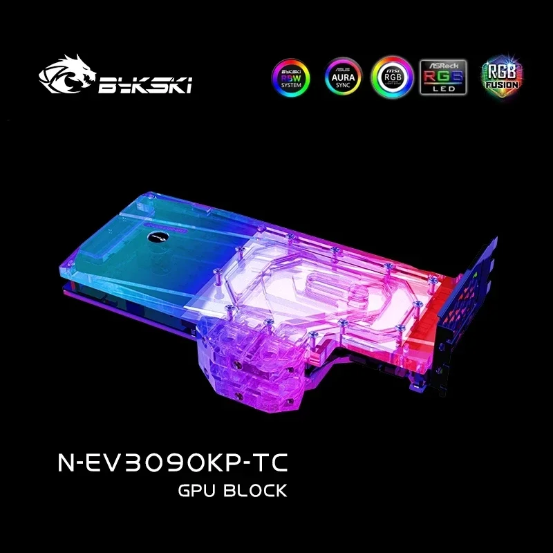 Фото Водяной блок Bykski для EVGA GeForce RTX 3090 Kingpin Hybrid GPU Card / Active Backplate №4