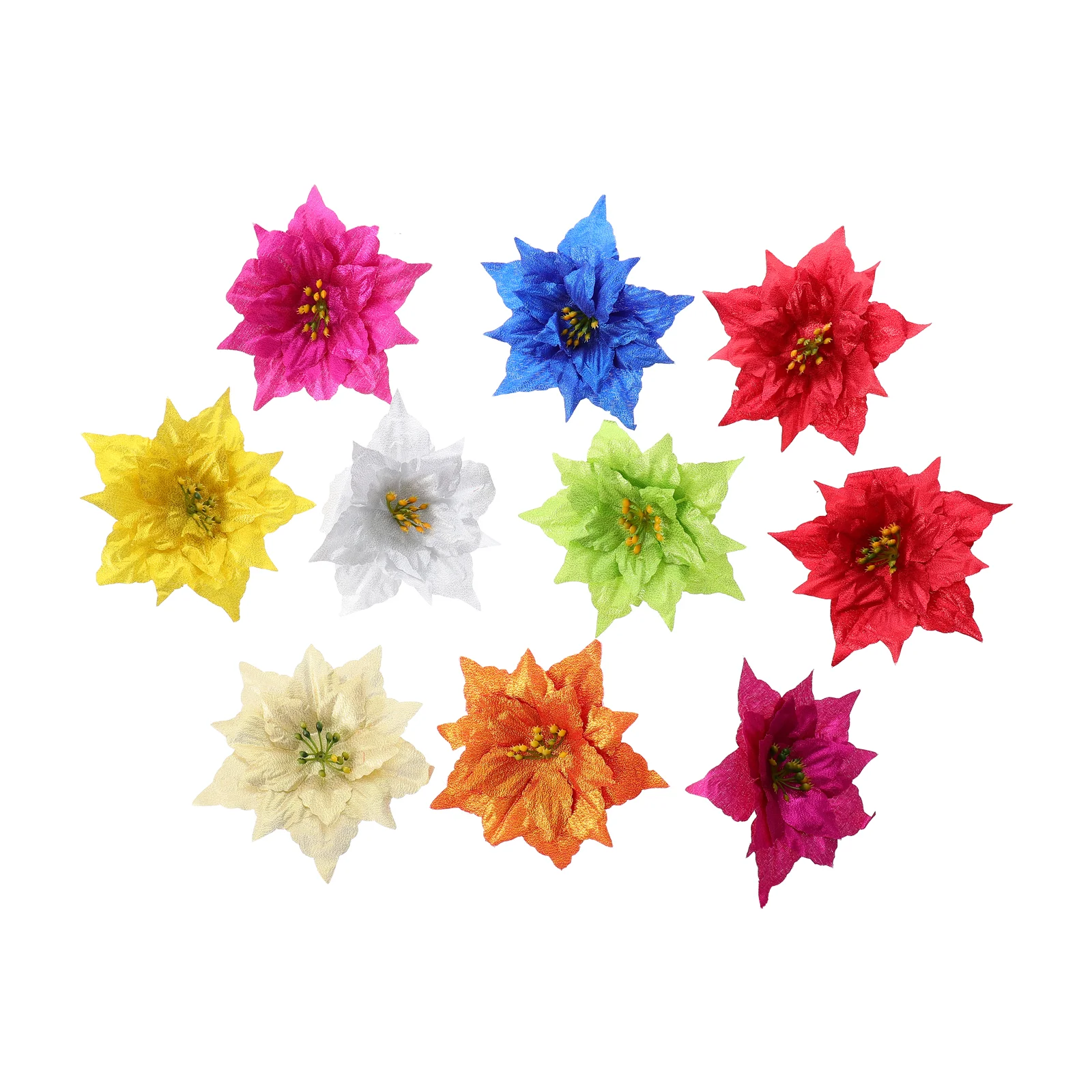 

Christmas Flower Flowers Tree Artificial Decorationspoinsettia Wreath Ornaments Silver Wedding Decor Home Brithday Arrangement