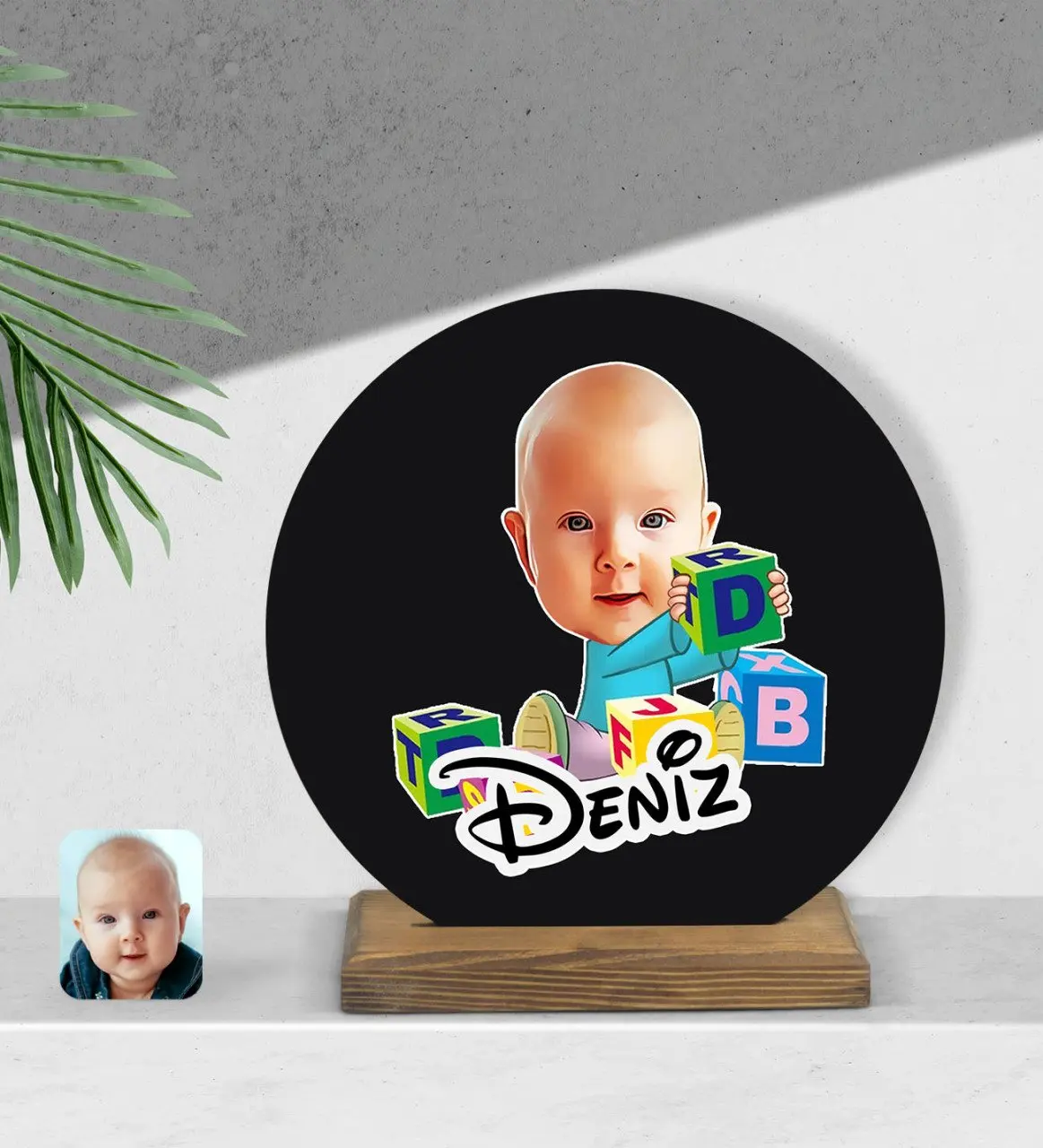 

Personalized baby cartoon round wooden Biblo-5