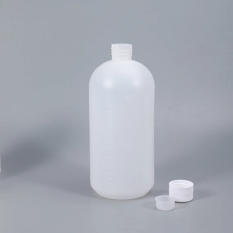 

Plastic Bottle Food Grade Empty Round with Scale Leakproof Chemical Liquid Refillable High Quality HDPE Container Including Lid