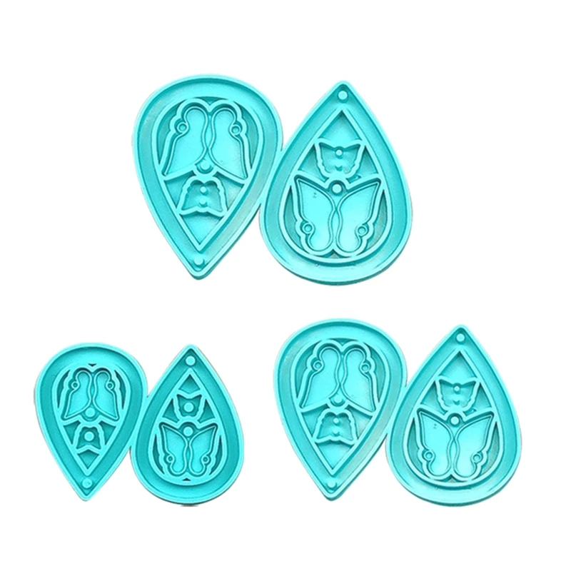 

Diy Large Medium Small Butterfly Drop-shaped Earrings Mold Crystal Keychain Mold T8DE
