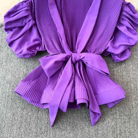 Neploe, элегантные винтажные рубашки с пышными рукавами, женские блузки Y2k с тонкой талией на шнуровке, Blusas Mujer с v-образным вырезом и рюшами