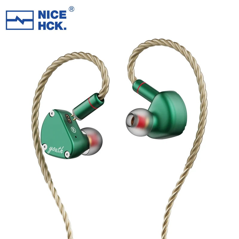 NiceHCK Youth Earbud 8.8mm Beryllium Plated Diaphragm Dynamic HIFI Audio Earphone Studio Music Headset Detach 2pin IEMS Lofty