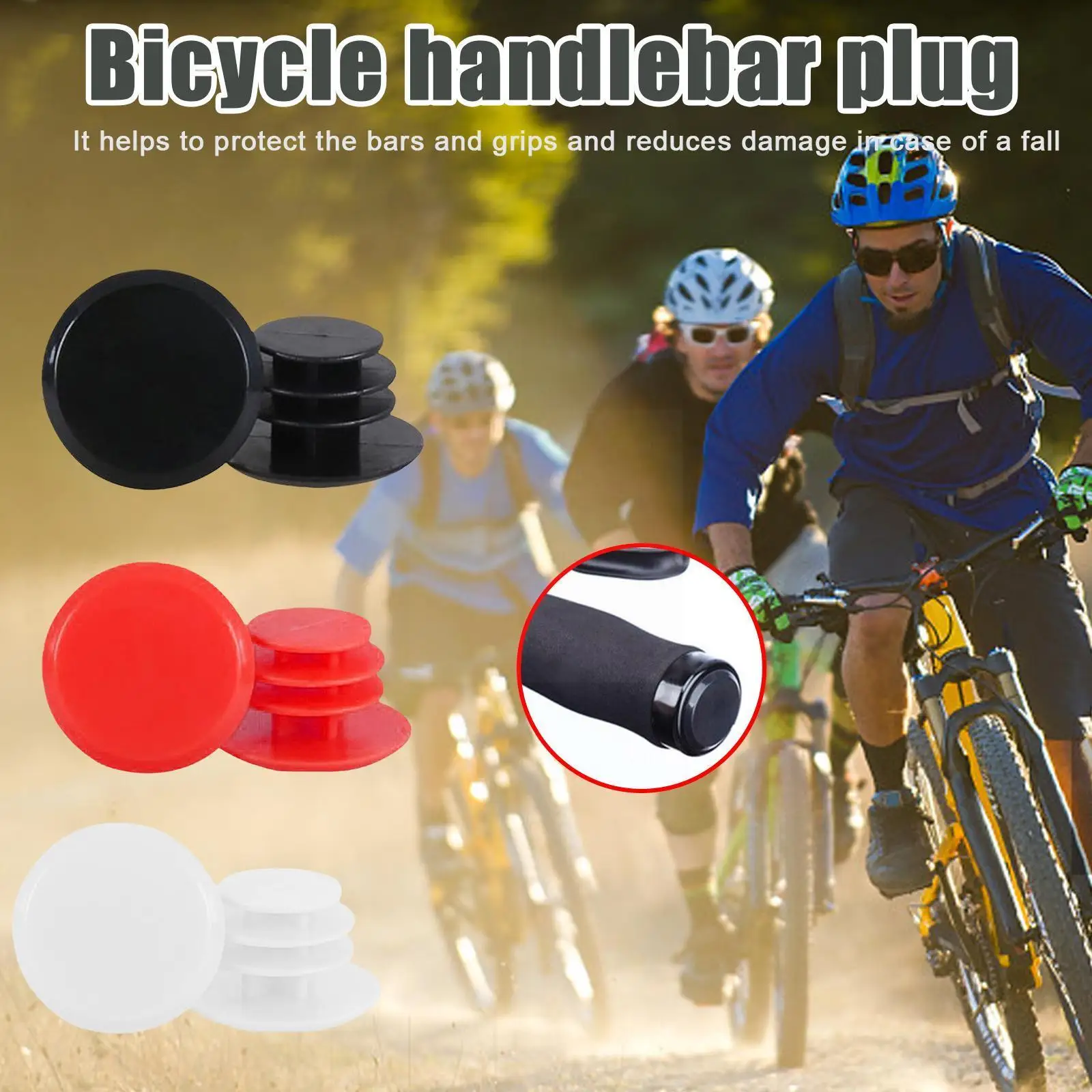 

2 Pcs Bike Handlebar End Bar Plugs Cap For Mountain Bike BMX MTB Hybrid Fixie Handlebar End Plugs U9T2