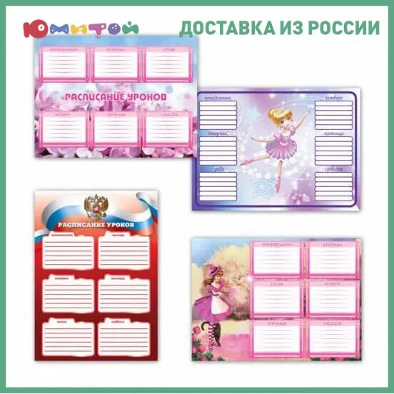 Расписание уроков Пифагор А4 для девочек 1 шт (127149) | Канцтовары офиса и дома