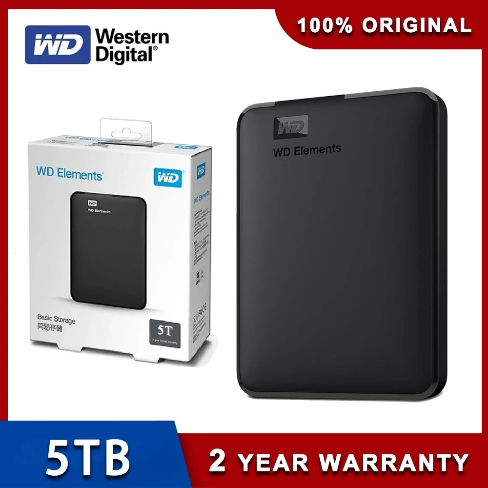 Портативный внешний жесткий диск Western Digital Elements WD 5 ТБ HDD ...