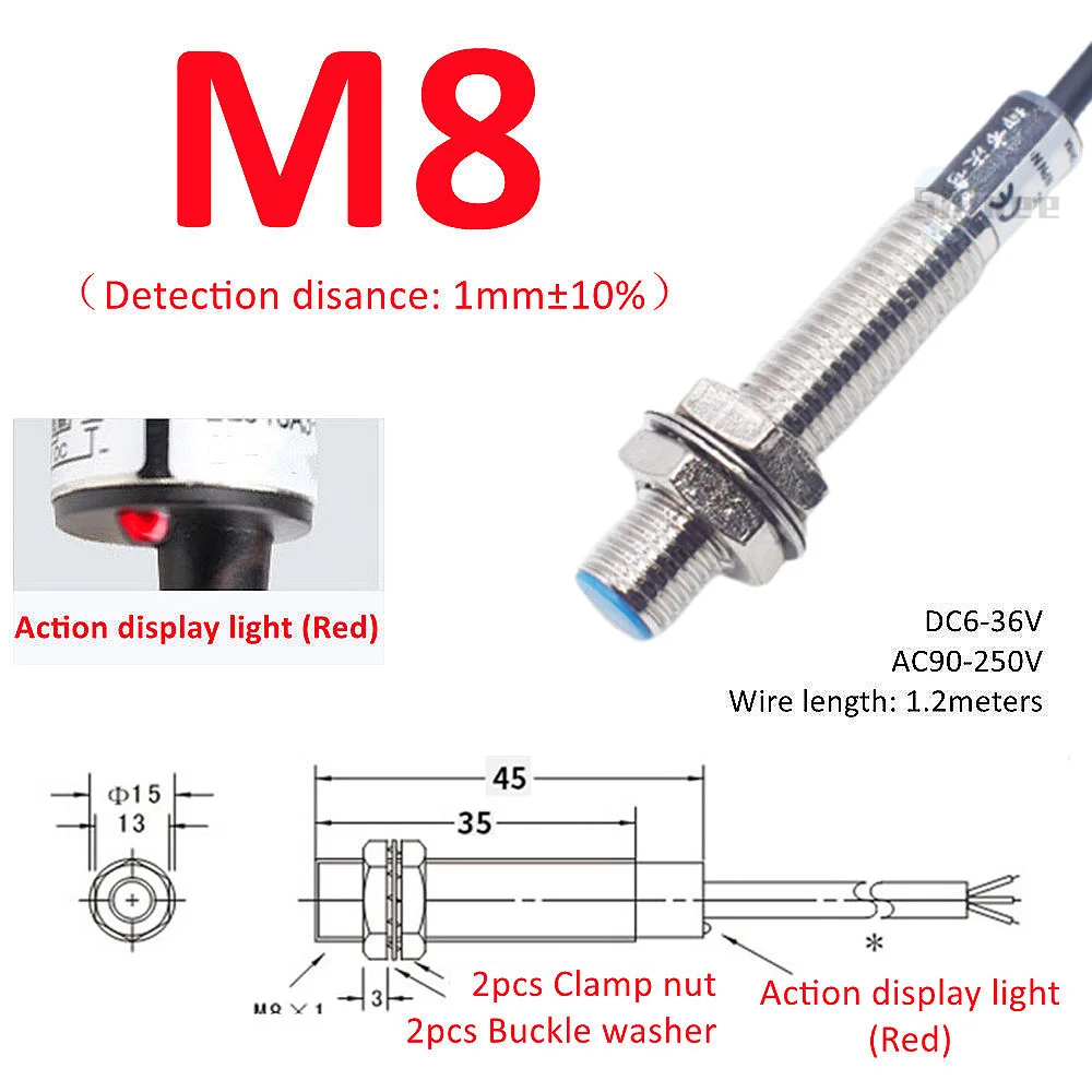 

Синий индуктивный датчик приближения NPN/PNP