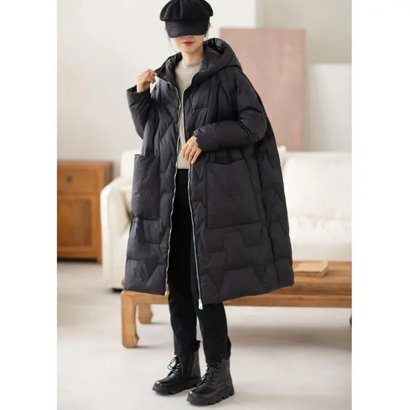 High Quality Cotton Clothes Women's Winter Mid-Length Oversized Hooded Casual All-Match Warm Lightweight Coat Jacket Abrigo T298