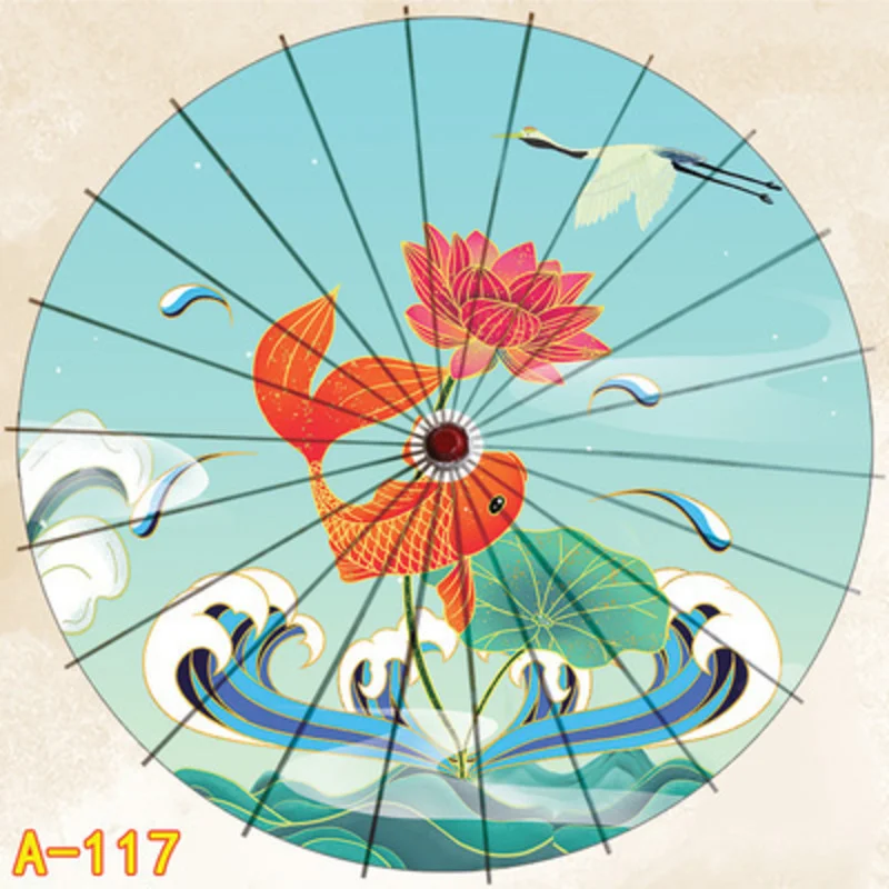 

56CM Cloth Chinese Style Oil-Paper Style Umbrella Hanfu Female No Rainproof Dance Umbrella Home Decor Classical Sombrilla