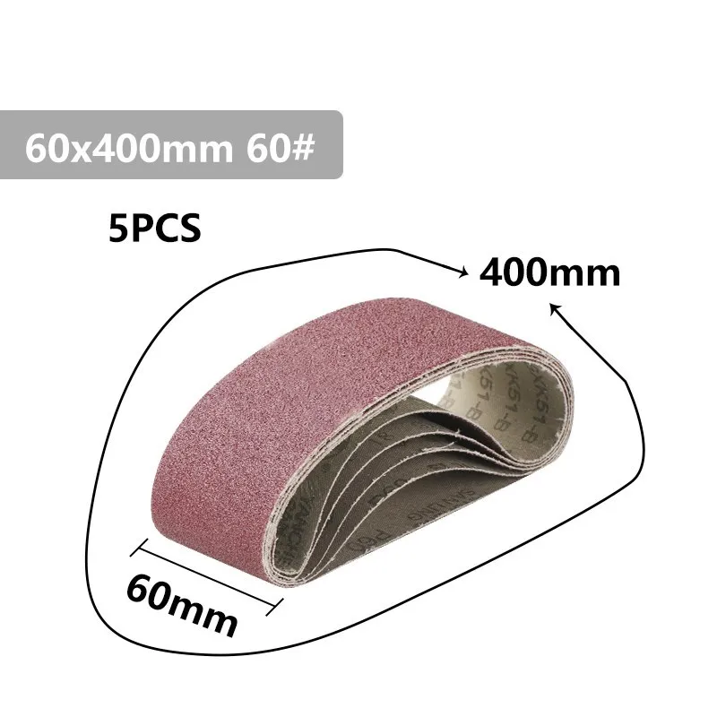 

FENHAN 5 шт. 60x400 мм/75x457 мм шлифовальные ленты зернистость 40/60/80/120 шлифовальная машина насадка шлифовальная машина полировщик аксессуар для электроинструмента