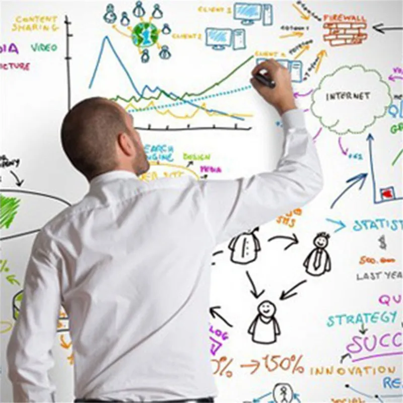 

Removable Whiteboard White Blackboard Pvc Sticker Chalkboard Wall Sticker Children Paint Home Decoration 200*45Cm