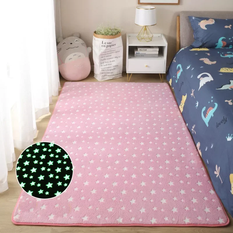 

NEW2023 Thick Living Luminous Plush Rug Dinosaur star Children Bed Room Fluffy FLOOR MAT Bedside Home Decor Rugs Velvet Mat