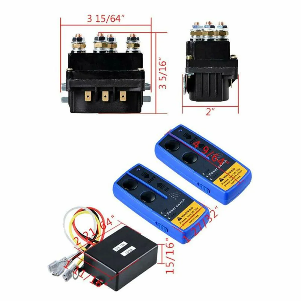 

15W Winch Solenoid Relay 12V 500A W/ 2*Remote Control Control Solenoid Relay For 7000lb to 17500lb Winch High quality