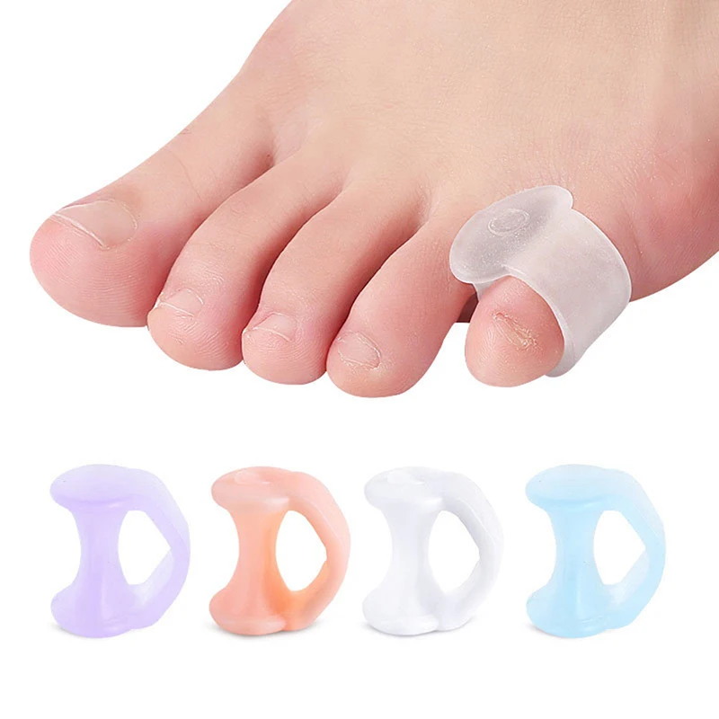 

1pair Separator Finger Feet Care Protector Silicone Toe Orthopedic Products Bunion Corrector Hallux Valgus For Pedicure