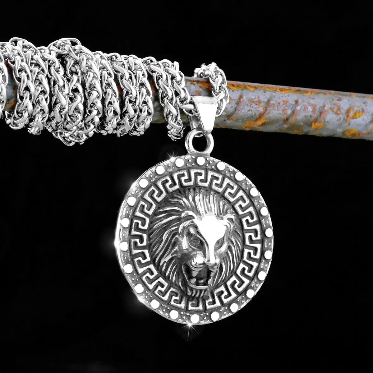 

Titanium Stainless Steel Fashion Wolf Head Pendant Necklace Nordic Men's Amulet Animal Pendant Fashion Punk Charm Jewelry