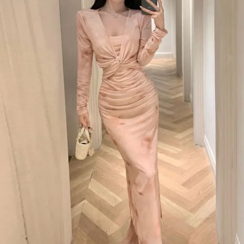 Французский винтажный нежный стиль с высокой талией утягивающее платье-майка