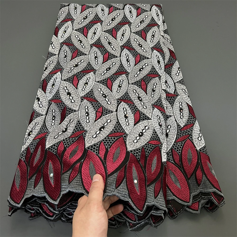 Высокое качество 2024 Африканский нигерийский Тюль с вышивкой кружевная ткань