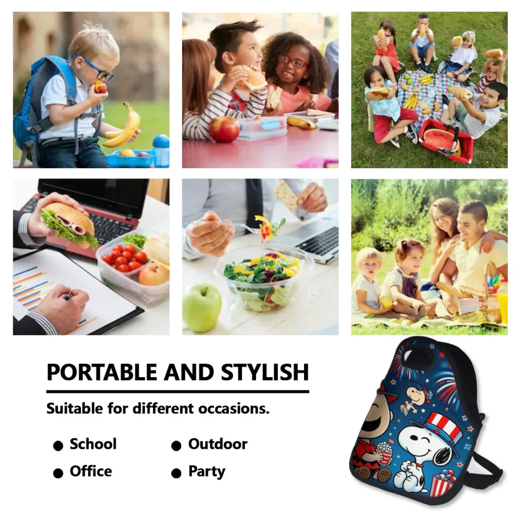 Термальные сумки для обеда Snoopy Peanuts детей водонепроницаемая сумка ланча