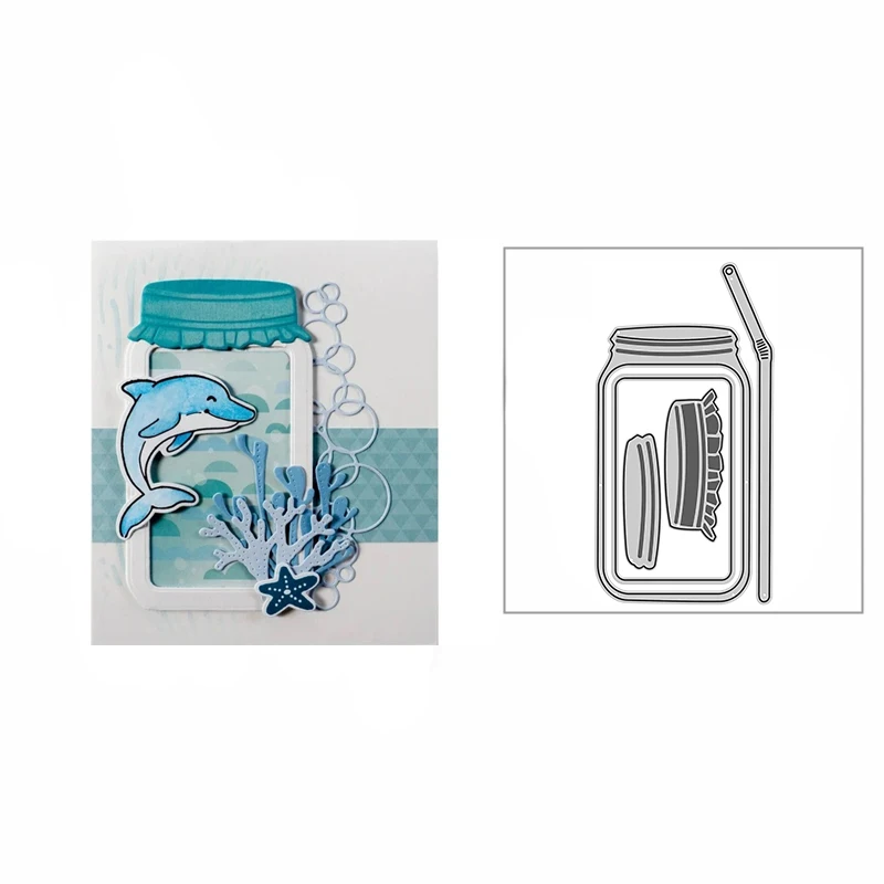 

New 2022 A Glass Bottle With A Lid Metal Cutting Dies For DIY Scrapbooking and Card Making Embossing Craft Decorative No Stamps