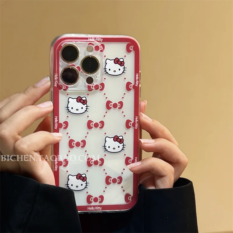 Новый чехол Hello Kitty для IPhone 11 12 7 8 P X XR XS MAX 12pro 13 pro max Promax 2022 мультяшный милый мягкий