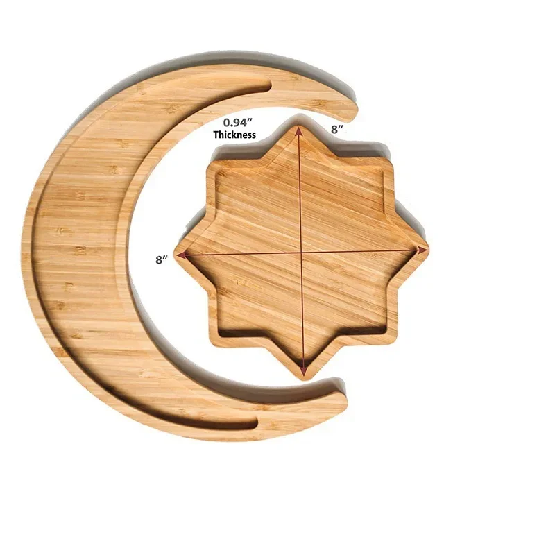 Набор тарелок со звездой и луной тарелка из цельного дерева сухофруктов закусок