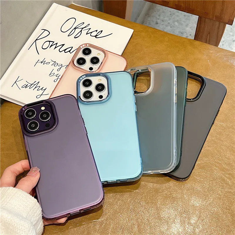 

Shockproof Ultra Thin Matte Cases Back Cover For iPhone 12 12pro 13 13pro 14 14Pro Max 14Plus Full Silicone Hard PC Coque Fundas