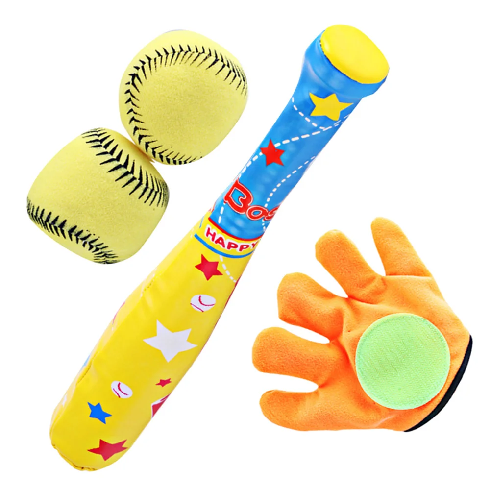 

1 Set/ 4 Children Baseball Set Baseball Bat Glove Interactive Kids Gift for Birthday Outdoor Sports