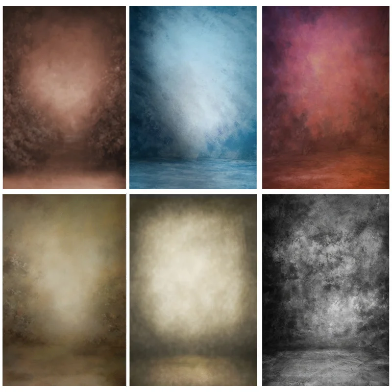 

SHENGYONGBAO Vintage Texture Baby Portrait Photography Backdrops Studio Props Gradient Solid Color Photo Backgrounds 21318WE-64