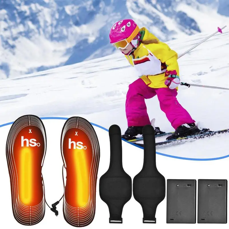 

Стельки с подогревом для ног, стельки из углеродного волокна с электрическим подогревом, на батарейках, зимние, для лыж, походов