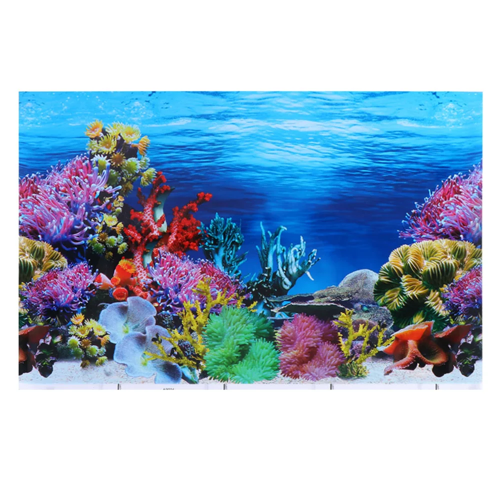 

1pc Landscape Wall Paper Fish Tank Poster Exquisite Decorative Lifelike Aquarium Double Side Sticker