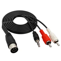 8pin midi din to 2rca maledc 3 5mm audio video adapter cable for receivercd playersubwoofer