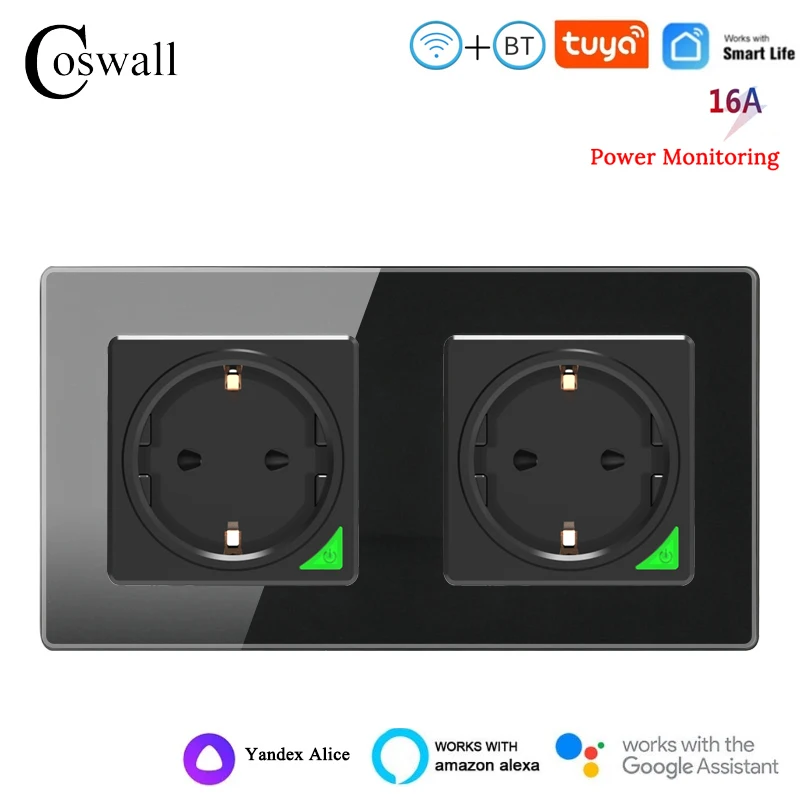 

COSWALL стеклянная смарт-розетка Wi-Fi