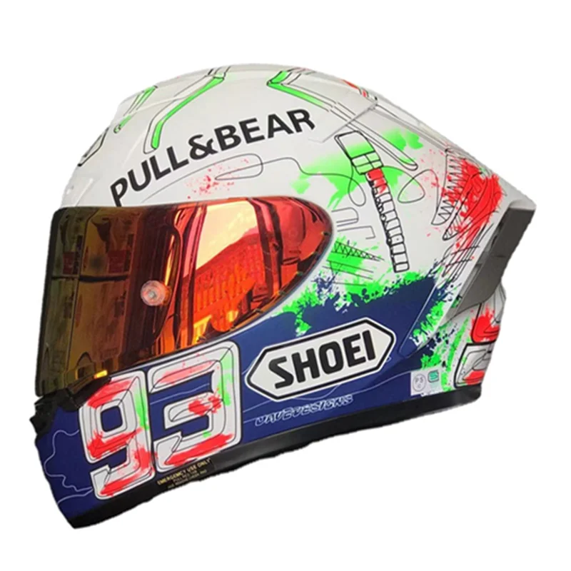 

Full Face Motorcycle helmet SHOEI X14 marquez 93 red graffiti helmet Motocross Racing Motobike Helmet Casco De Motocicleta