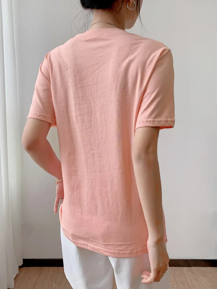 Летняя женская хлопковая Футболка TuangBiang с вышивкой Корейская Повседневная