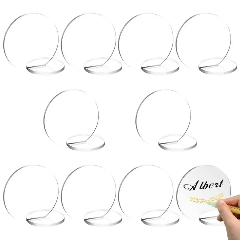 

Clear Acrylic Name Plates For Desks Set Of 10 Table Number Stands Wedding Sign Holders Card Escort Blank Acrylic Plates For