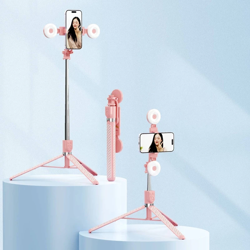 Выдвижной штатив для селфи длиной 1 8 м поддержка светодиодного кольца двойная