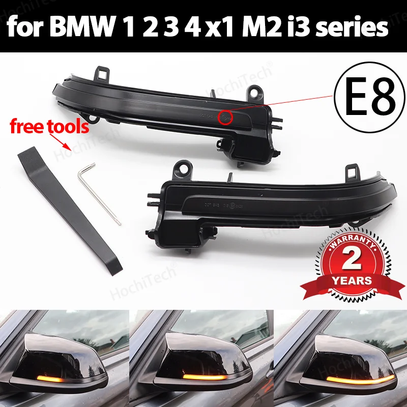 

for BMW 1 2 3 4 X1 M Series F20 F30 F34 F36 E84 F87 i3 Dynamic Black LED Turn Signal Light Sequential Rearview Mirror Light