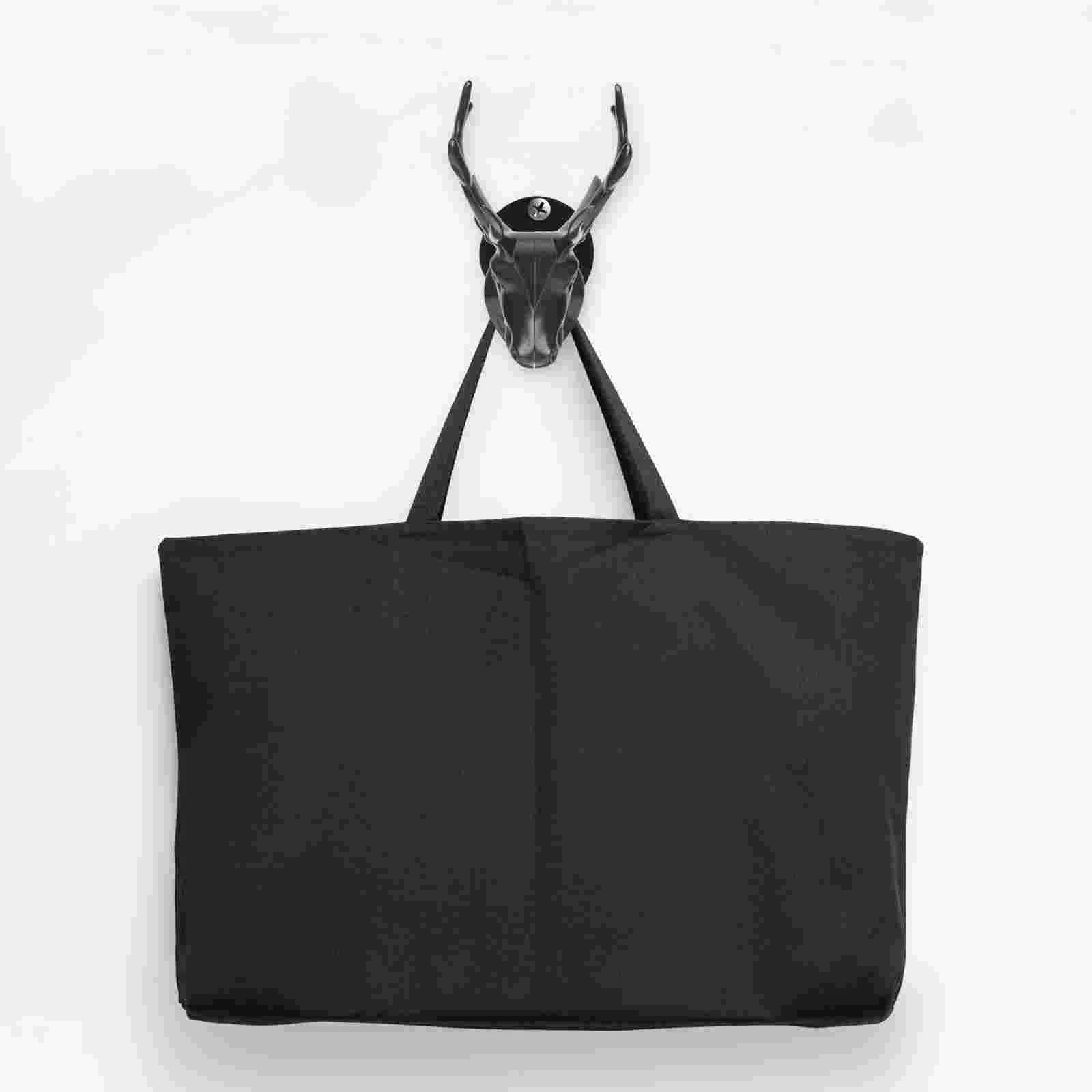 

Wall Mounted Clothes Hanger Deer Head Straight Rod Hook Home Use Durable Plastic Convenient Antler Hooks Decorative