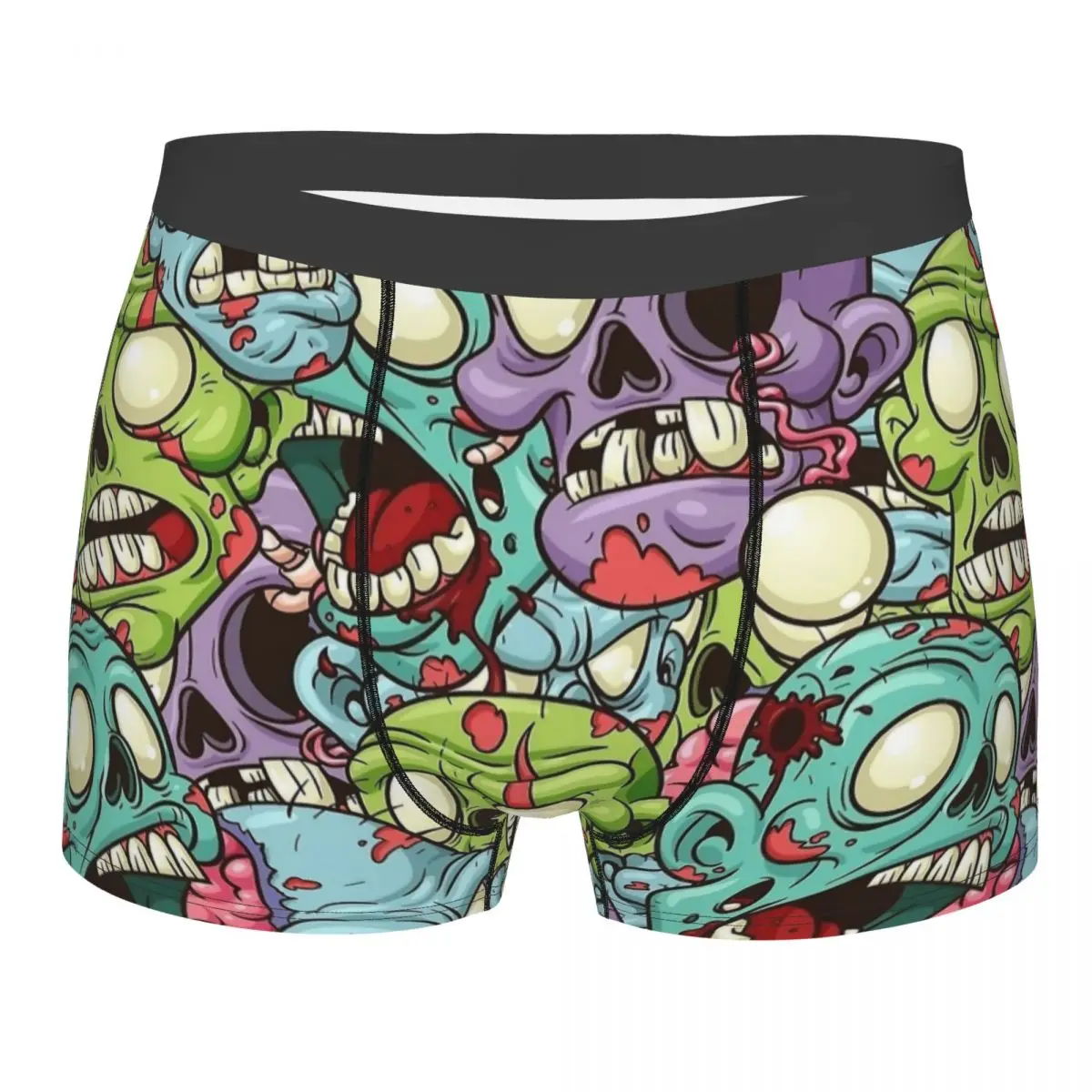 Трусы-боксеры мужские с рисунком черепа, длинное нижнее белье, мягкие шорты, размеры XXL, Хэллоуин, разные цвета