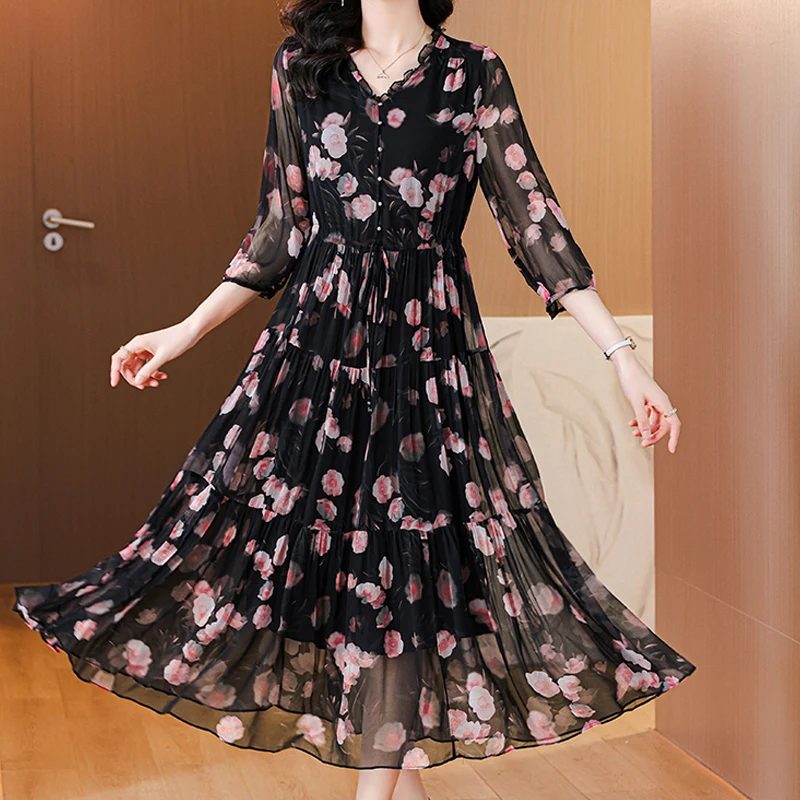 EVNISI женское платье из полиэстера и хлопка