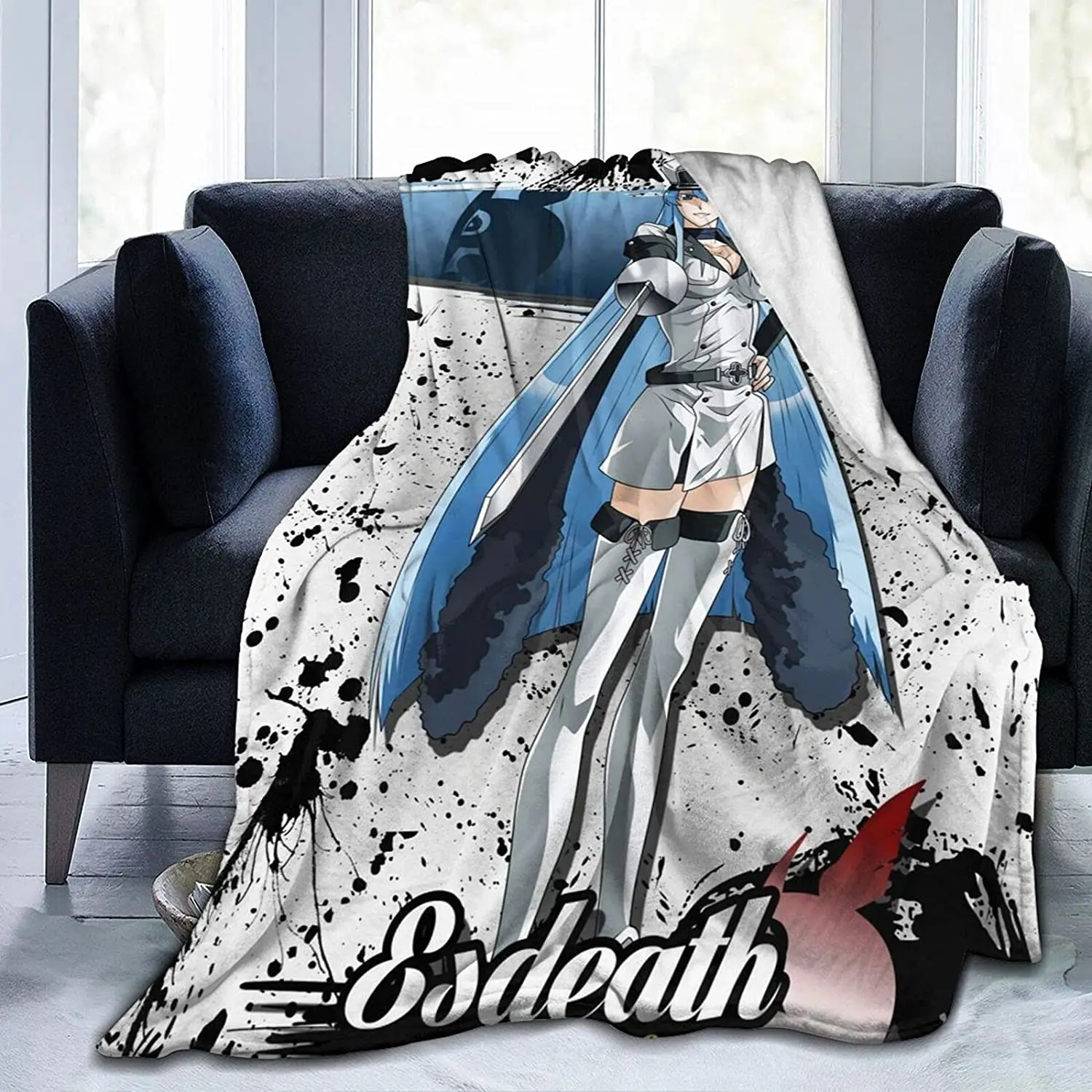 

Esdeath Fluffy Soft and Comfortable Blanket, Anime Warm Embrace of Sympathy